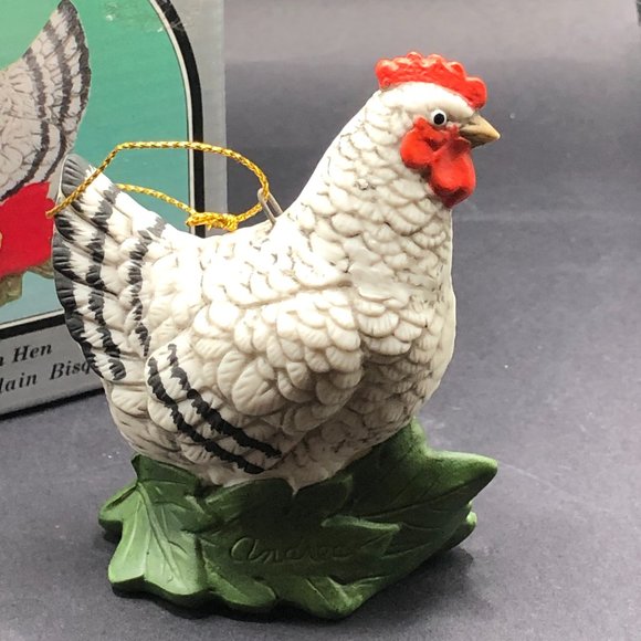 Andrea by Sadek FRENCH HEN ORNAMENT w/ 1991 Box Porcelain Bisque Hand-Painted - Picture 12 of 15